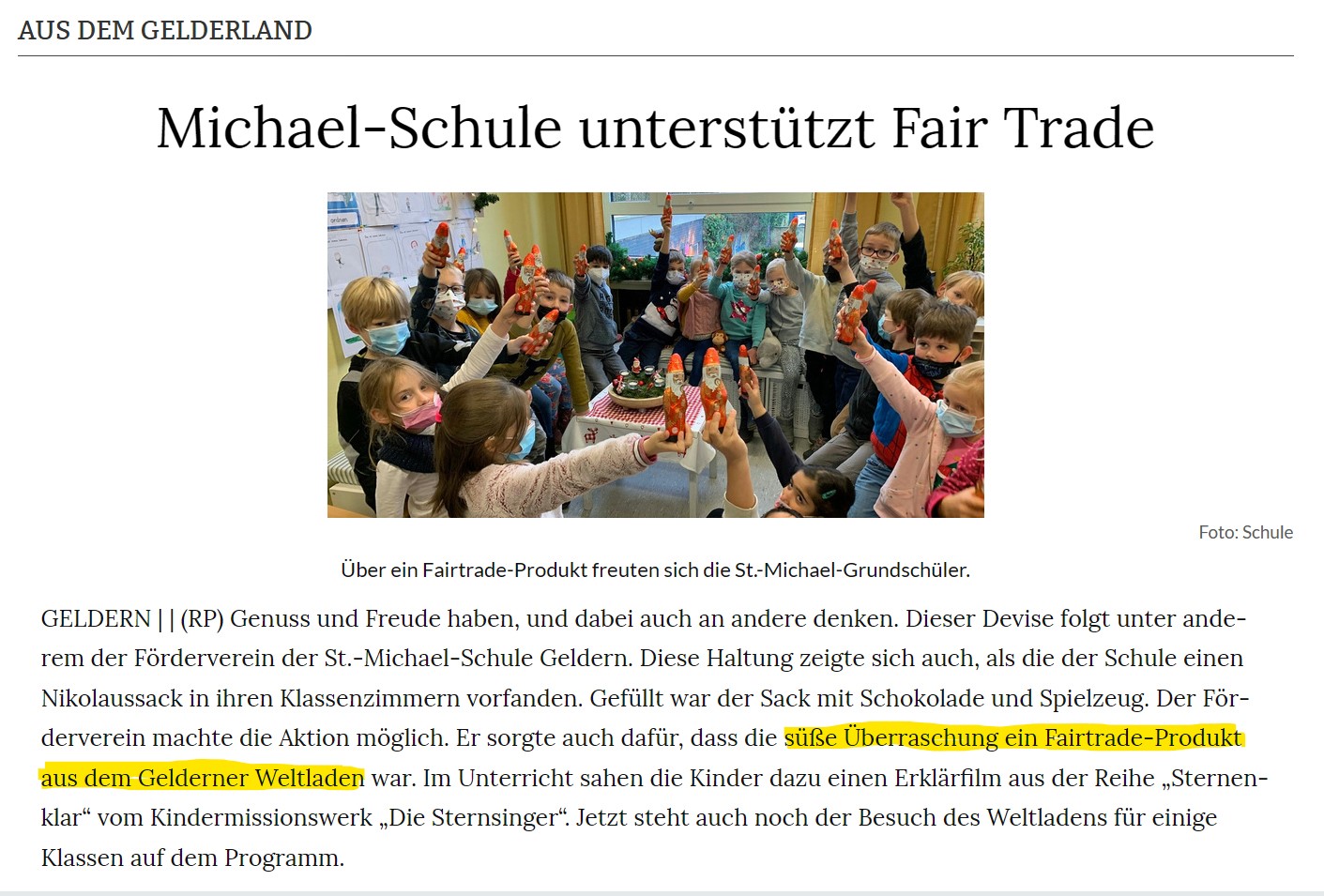 Michael-Schule_Fairtrade_Aktion